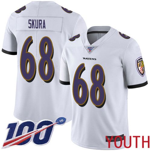 Baltimore Ravens Limited White Youth Matt Skura Road Jersey NFL Football 68 100th Season Vapor Untouchable